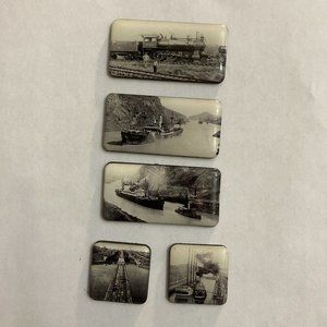 Panama Canal Epoxy Refrigerator Magnets Locomotive Steam Ships